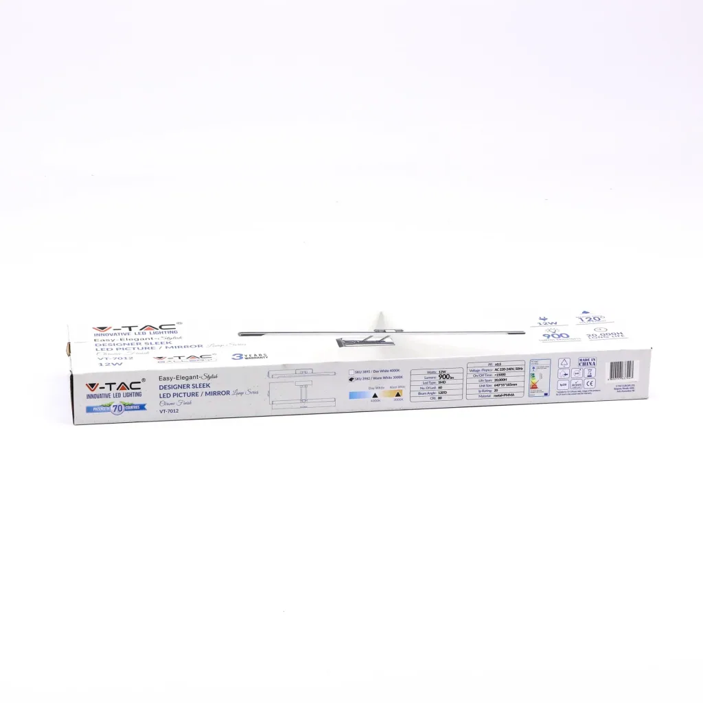 VT-7012 LED-Spiegelbeleuchtung - 12w - Chrom - 3000k