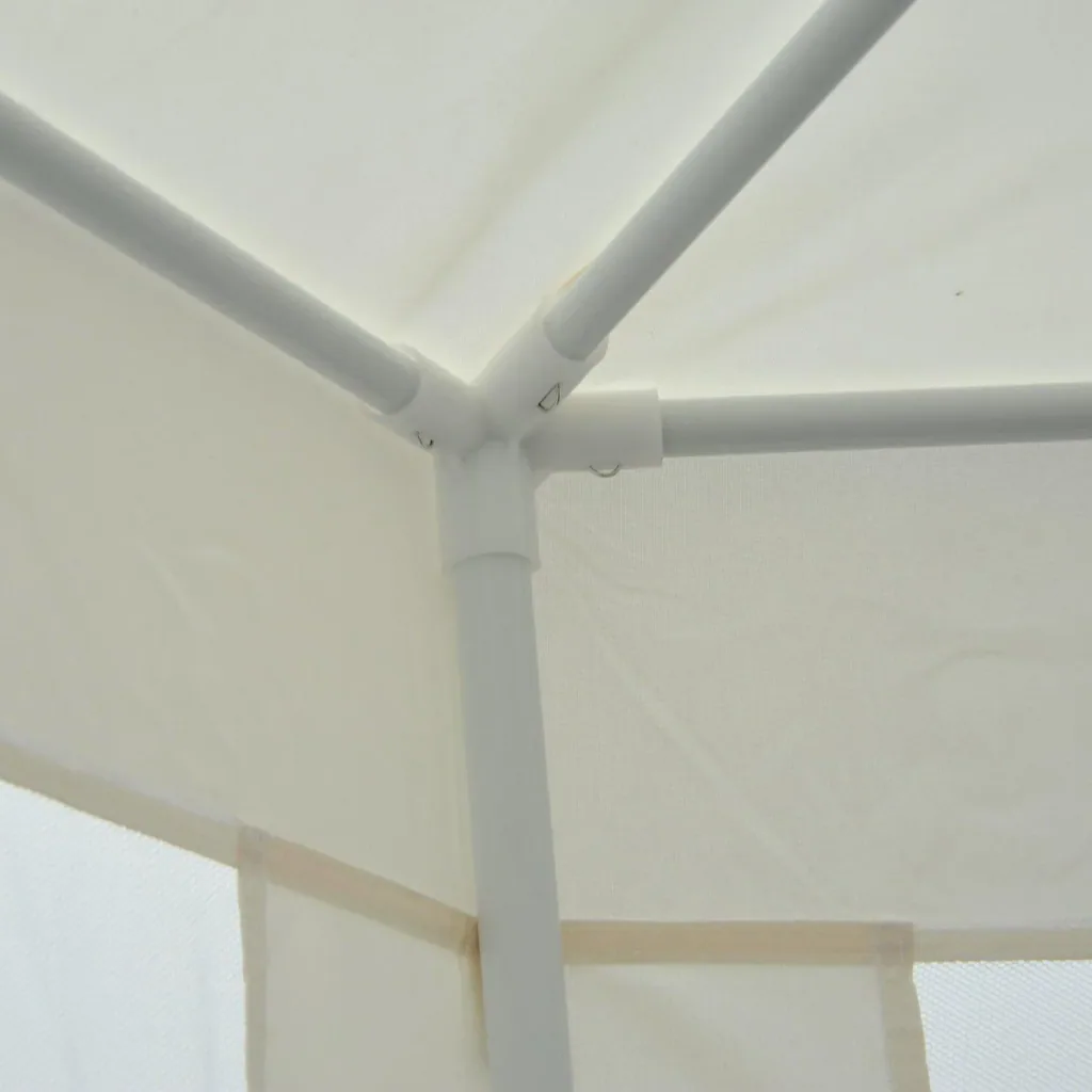 Pavillon 3,9m x 3,9m Partyzelt 6-eckig creme