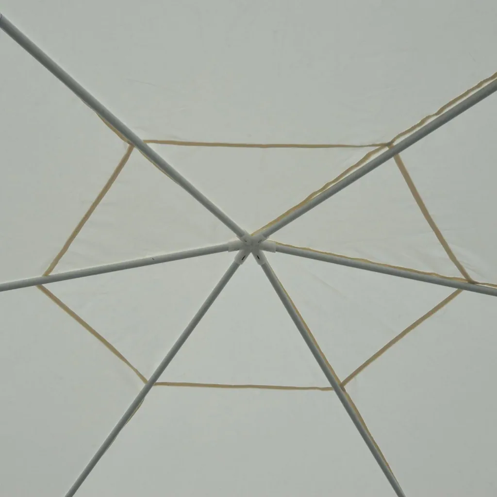 Pavillon 3,9m x 3,9m Partyzelt 6-eckig creme