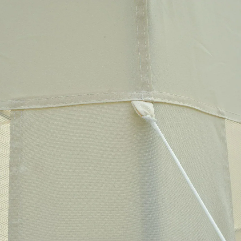 Pavillon 3,9m x 3,9m Partyzelt 6-eckig creme