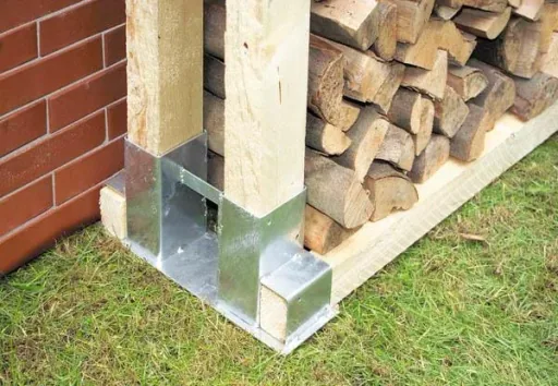Holzstapelhalter feuerverzinkt, 1 Stück