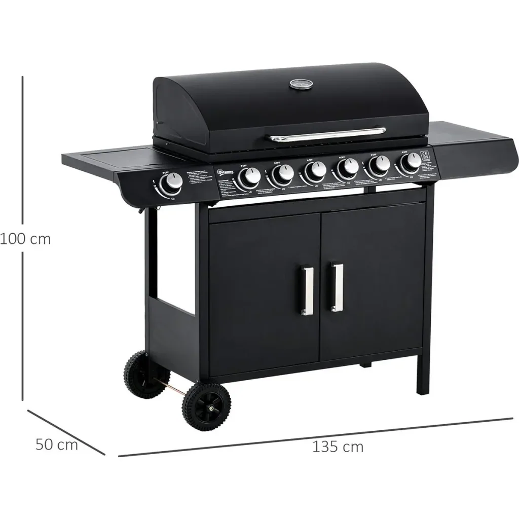 Grillwagen mit Ablageschrank schwarz