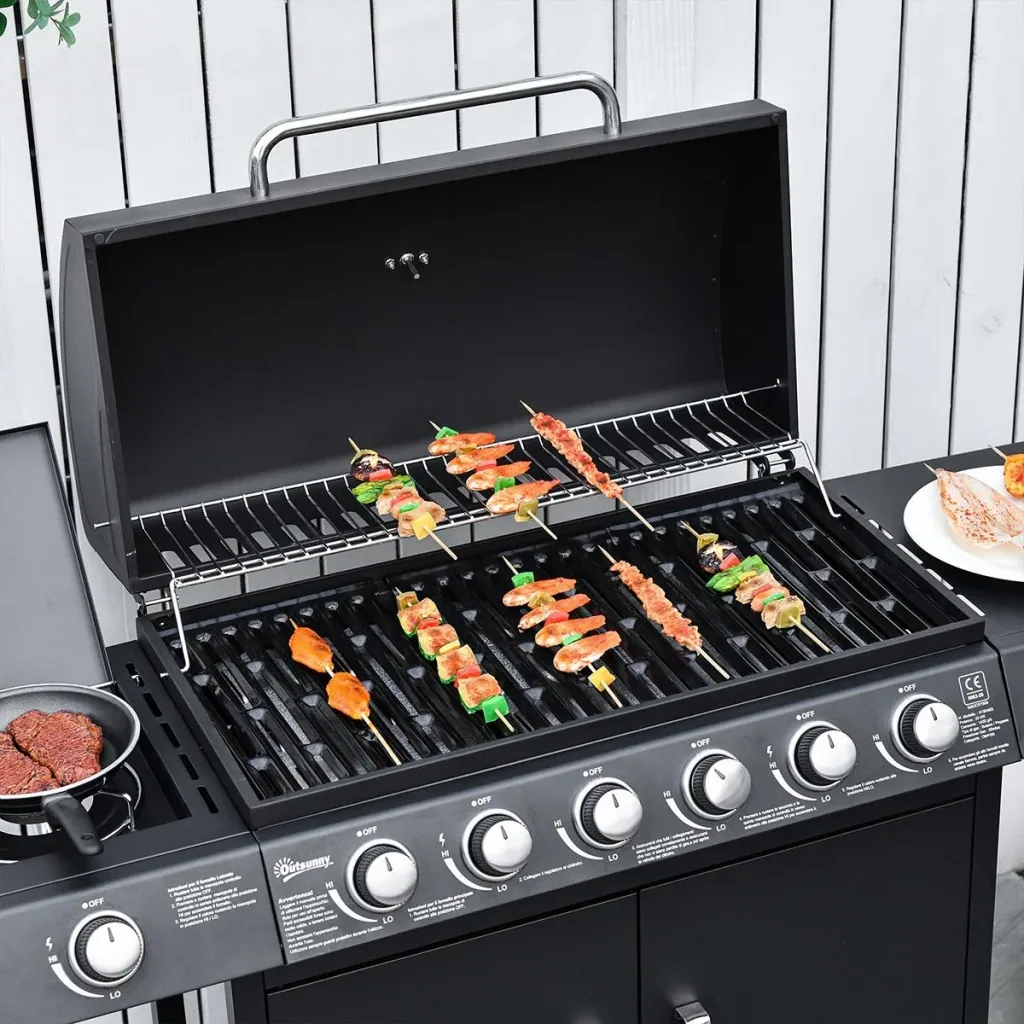 Grillwagen mit Ablageschrank schwarz