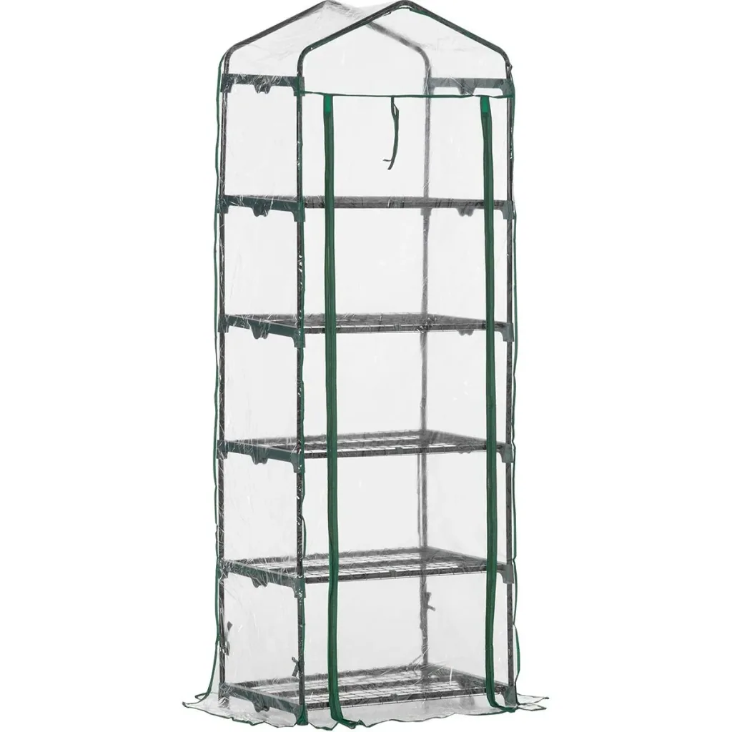 Poly-Gewächshaus mini - 5 Ebenen - 69 x 49 x 193 cm