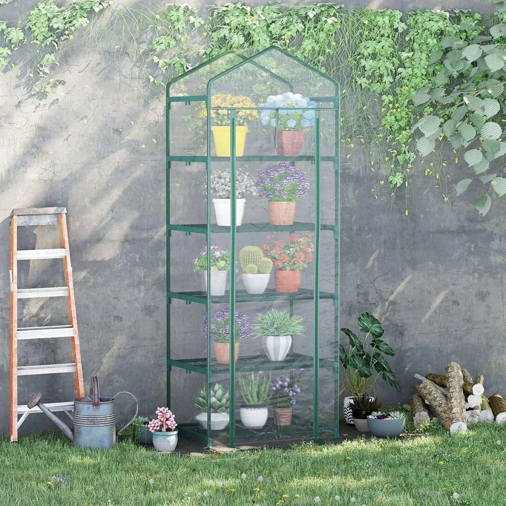 Poly-Gewächshaus mini - 5 Ebenen - 69 x 49 x 193 cm