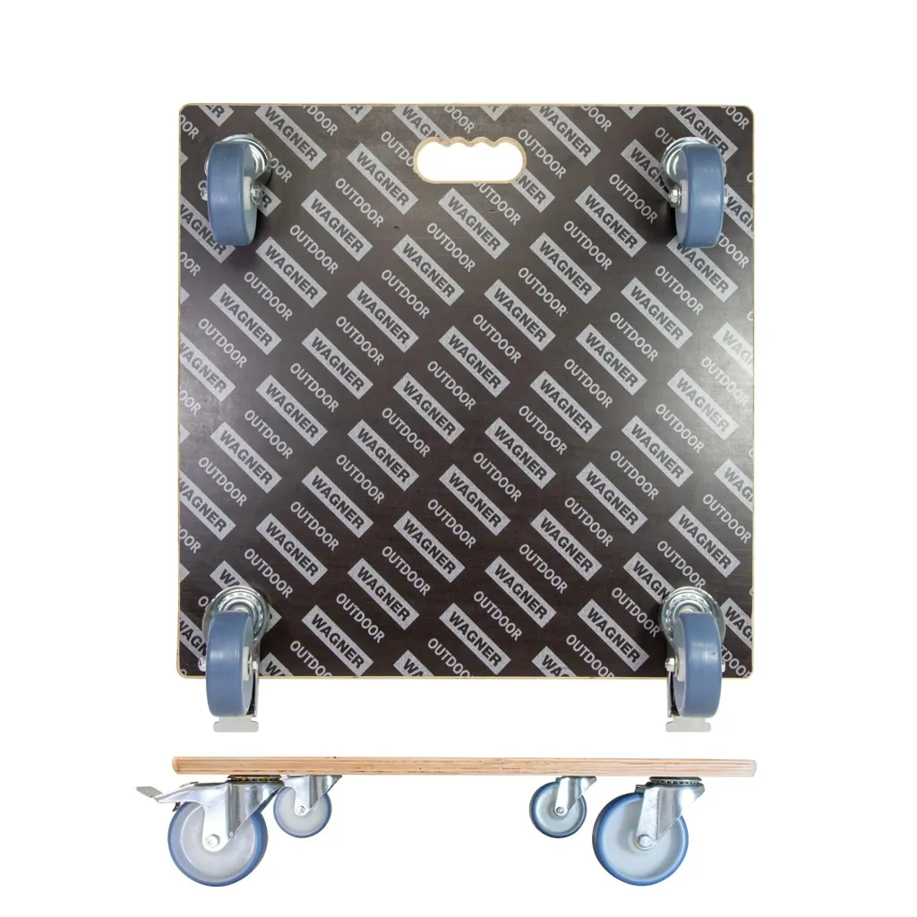 Multi Roller MR 1358, 58 x 58 x 14,5 cm, softe Rollen Ø 100, Rollenlager, 2 Bremsen, Maxigrip FSC®, Tragkraft 300 kg