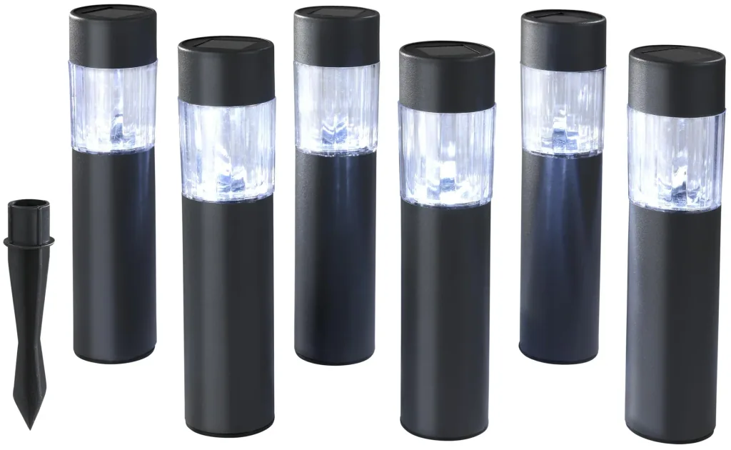 Solar Poller Leuchten in dunkelgrau - 6er Set