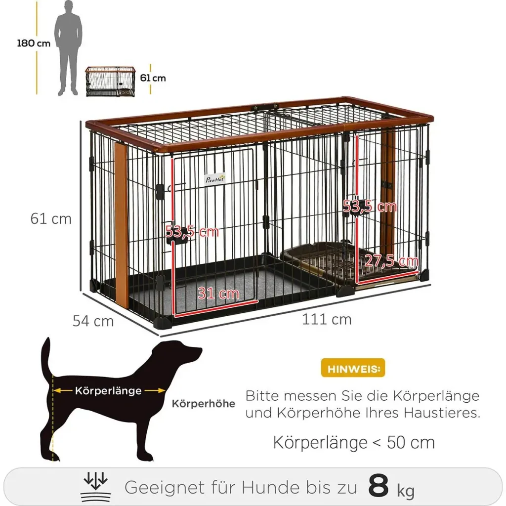 Hundeecke mit Toilette - Stahl/Kunststoff - 111 x 54 x 61 cm