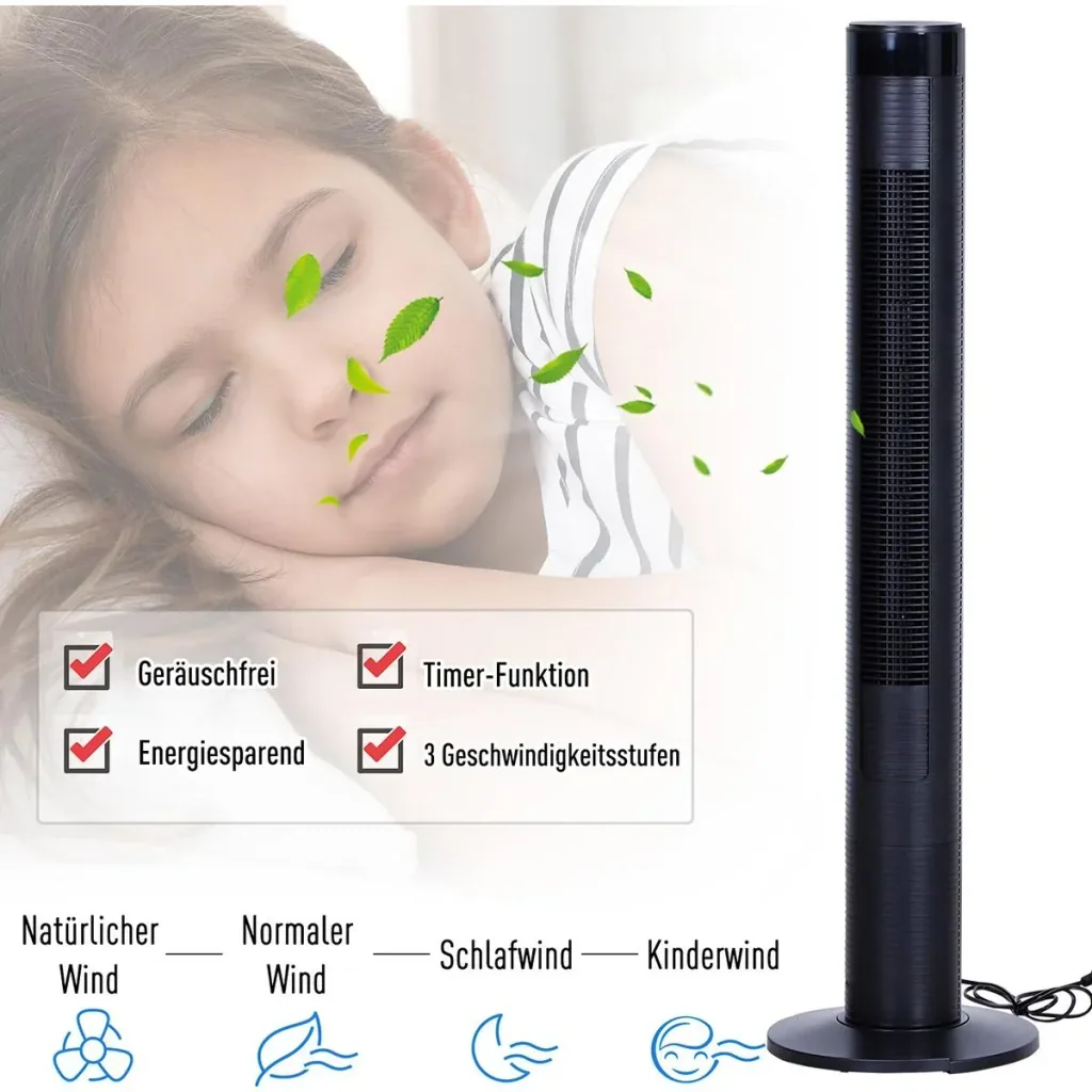 Turmventilator mit Fernbedienung