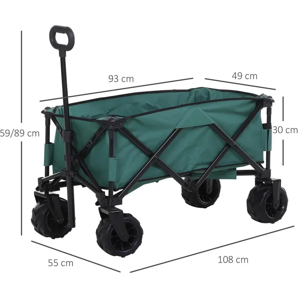 Bollerwagen Faltbarer Handwagen 360° Gartenwagen Transportwagen mit Teleskop Griff Verstellbarer Griffhöhe Strandwagen
