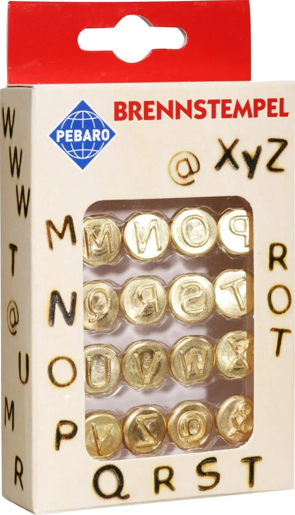 Brandmalstempel Set, Buchstaben M bis Z