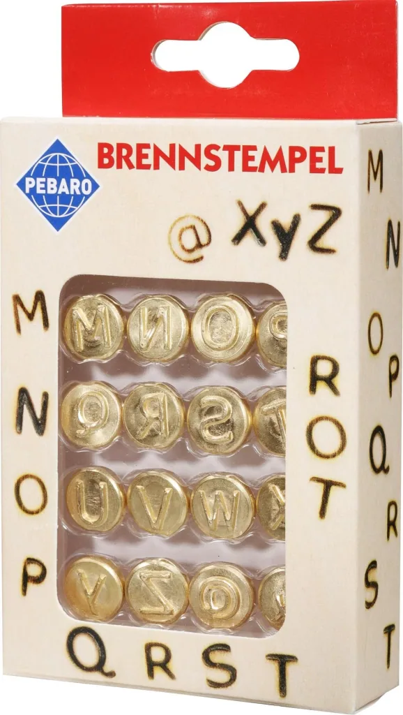Brandmalstempel Set, Buchstaben M bis Z
