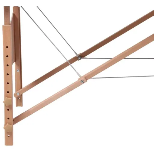 Zusammenklappbare Massageliege mit Holzrahmen (vierteilig / rot)