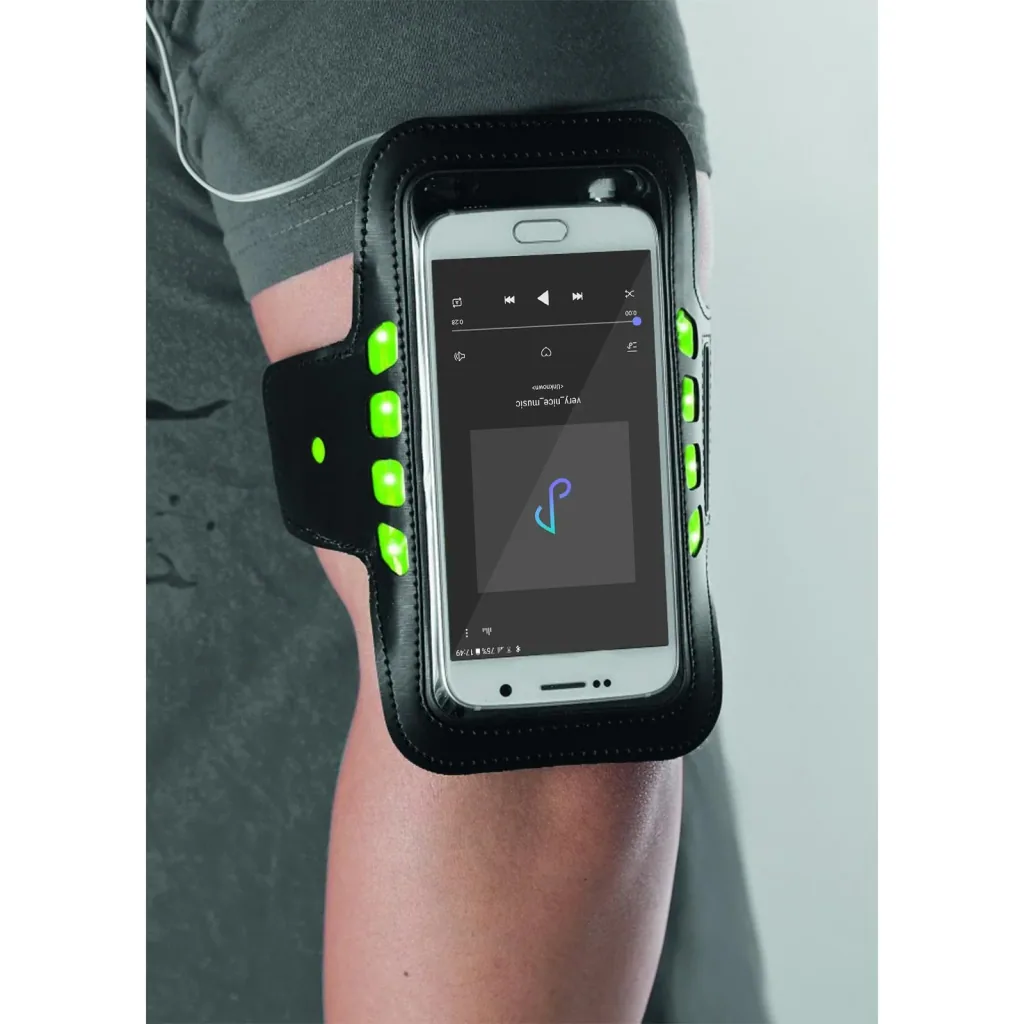 Smartphonetasche für Outdooraktivitäten mit Beleuchtung "Sound & Sport Security"