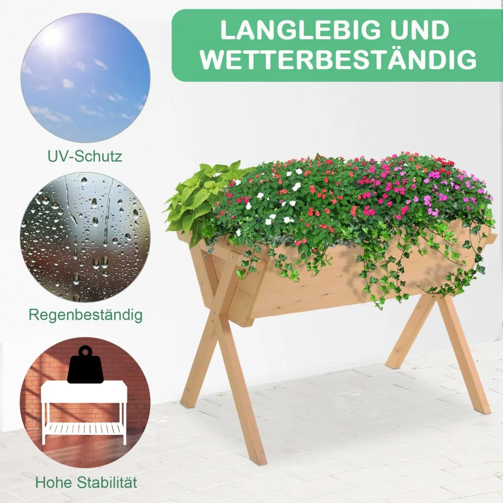 Hochbeet mit Vliesstofftuch