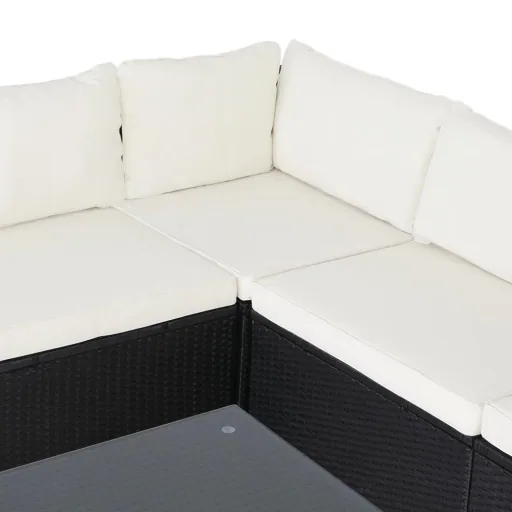 Polyrotan Lounge-Set 16-Sitzer - Schwarz
