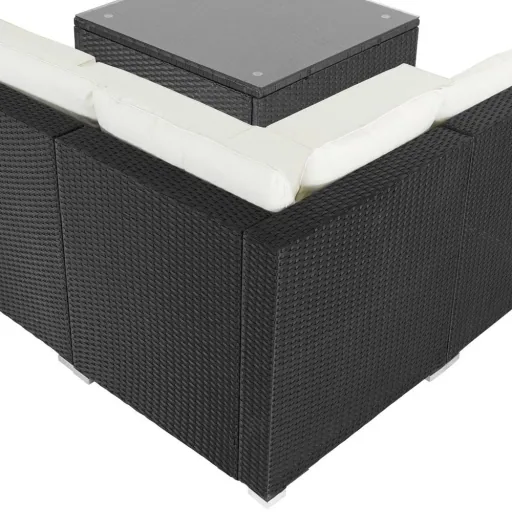 Polyrotan Lounge-Set 16-Sitzer - Schwarz