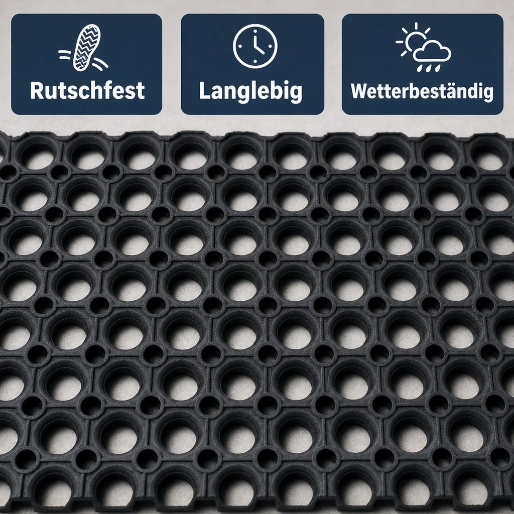 Gummi Ringmatte 40 x 60 cm - Rutschfeste Fußmatte