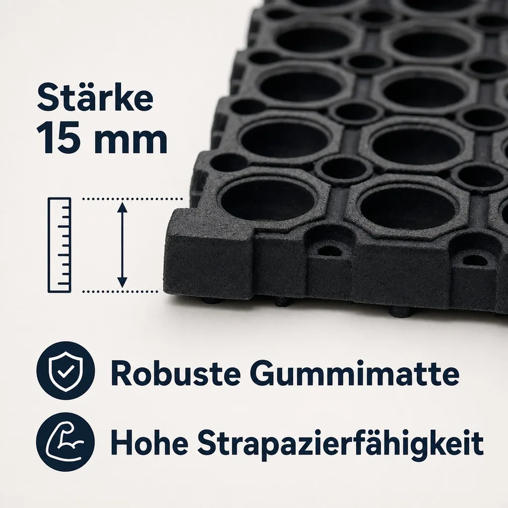 Gummi Ringmatte 40 x 60 cm - Rutschfeste Fußmatte