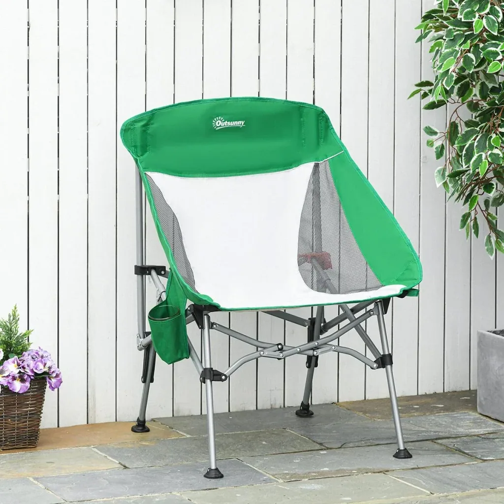 Campingstuhl zusammenklappbar grün, silber