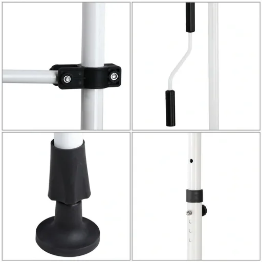 Klemmmarkise Weiß/Grau 200cm