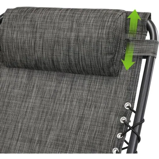 Luxusliege anthrazit 165x65x113cm