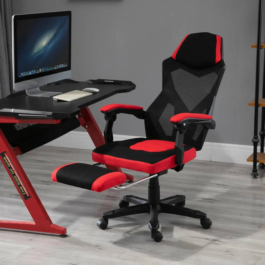 Gamingstuhl mit Fußstütze
