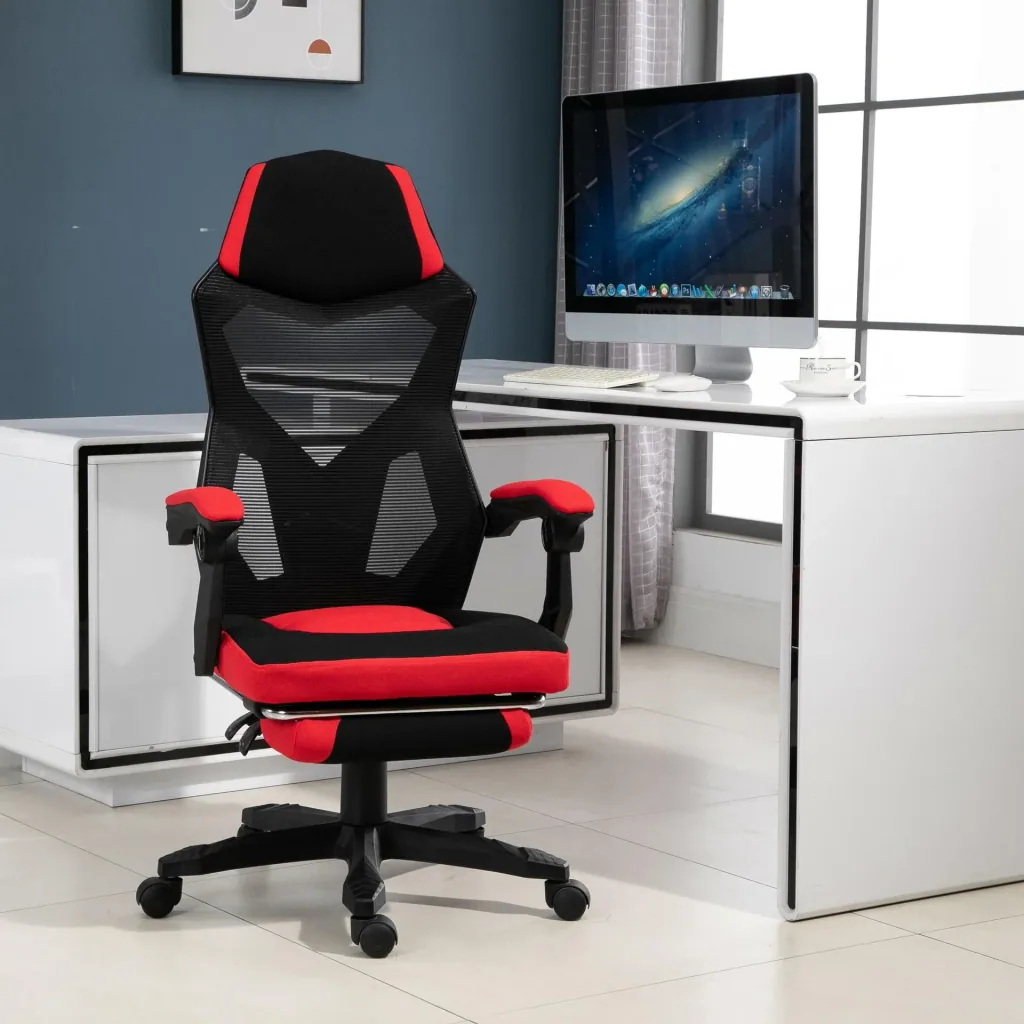 Gamingstuhl mit Fußstütze
