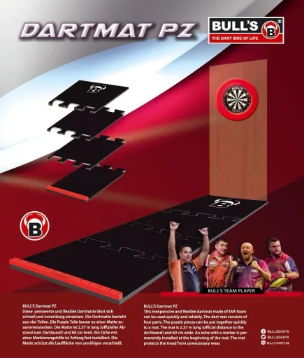 Puzzle Dartmatte aus Schaumstoff inklusive Oche 2,37 m