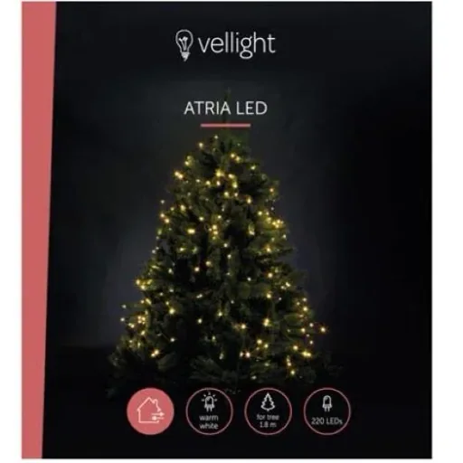 Vellight Weihnachtsbeleuchtung - für Weihnachtsbäume bis zu 180 cm - 220 LEDs - Warmweiß - Innen & Außen