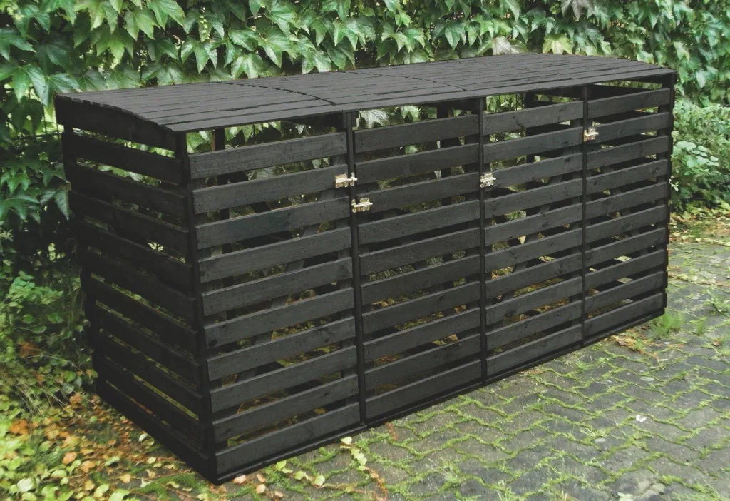 Mülltonnenbox Vario 4 für 4 Tonnen, anthrazit