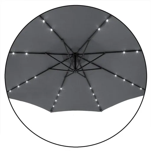 Sonnenschirm Mali mit LED-Beleuchtung schwenkbar anthrazit - Ø 3,3m