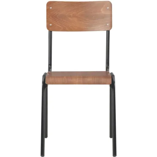 Esstischstühle 2tlg. massiv Sperrholz Stahl braun