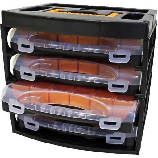 2x Aufbewahrungsbox mit 4 Sortimentsboxen - 31,3x27x29,7 cm