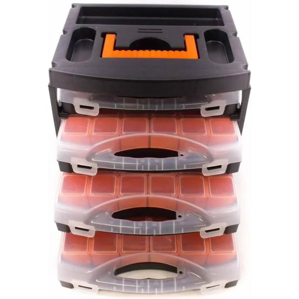 2x Aufbewahrungsbox mit 4 Sortimentsboxen - 31,3x27x29,7 cm