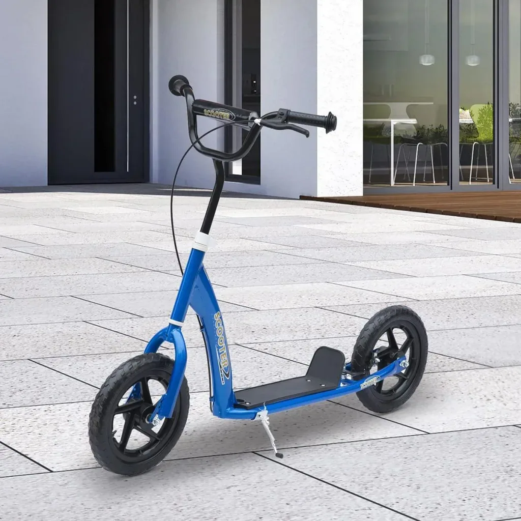 Kinderroller Scooter Tretroller Cityroller Kinder Roller Kickboard 12 Zoll Blau 120 x 52 x 80-88 cm