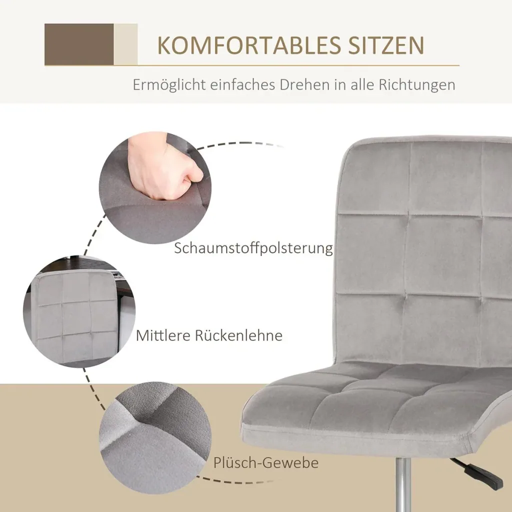 Bürostuhl höhenverstellbar Hellgrau