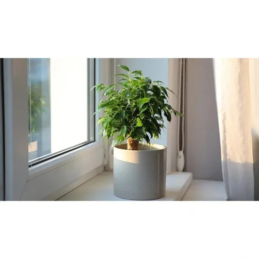 Aufblühender Ficus benjamina 'Natasja' mit Jute-Stamm - 3 Stück - 35-40Cm