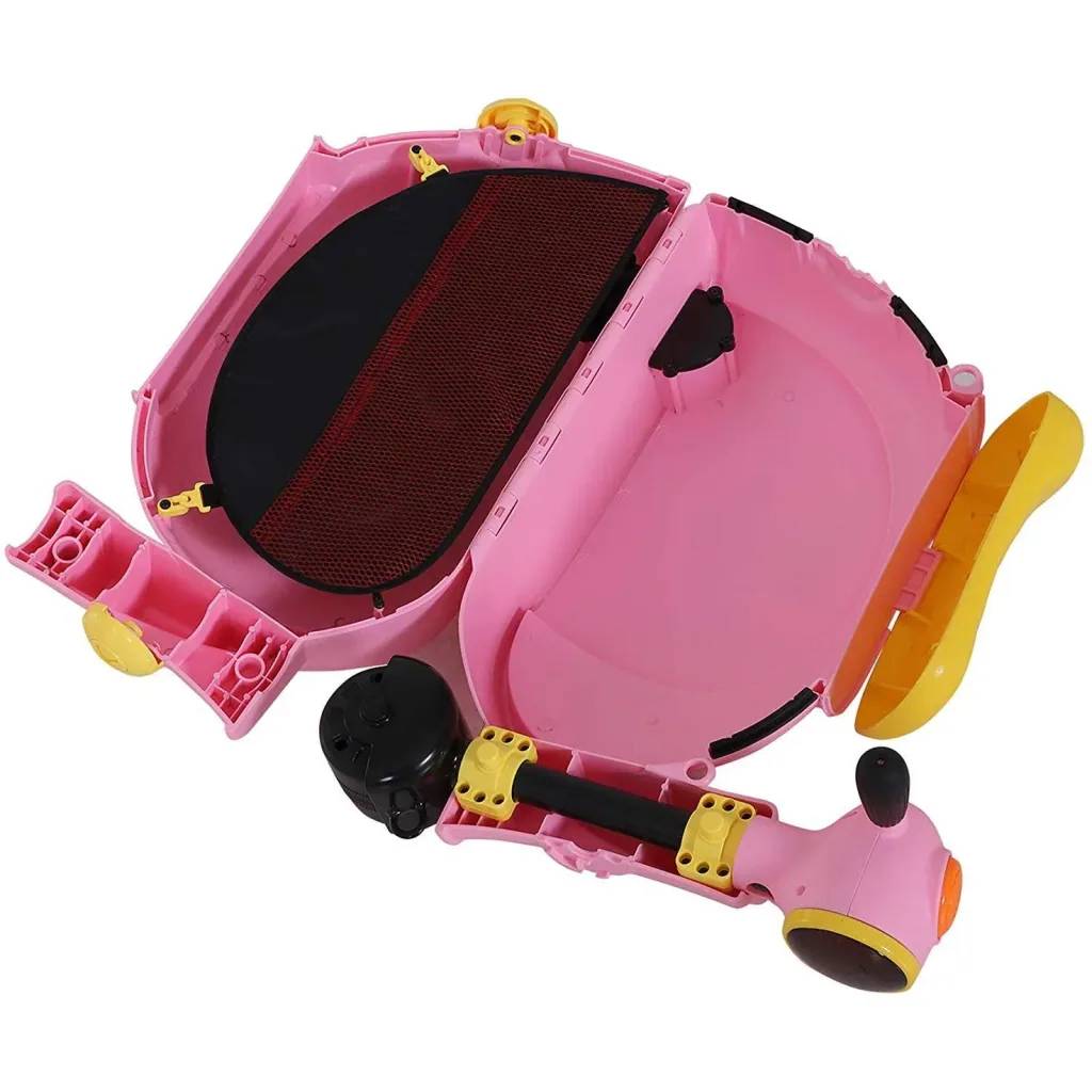Kinderkoffer Motorrad Kindergepäck mit Gurt Vier-in-One-Koffer sitzen PP Rosa 52 x 23 x 39 cm