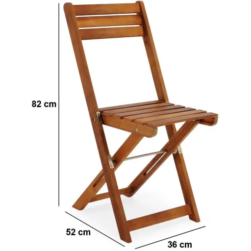 3-teiliges Akazienholz-Balkonset - 2 Stühle und 1 Tisch