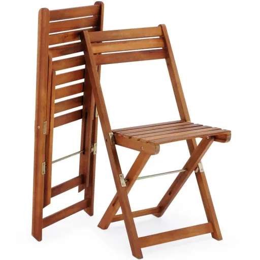 3-teiliges Akazienholz-Balkonset - 2 Stühle und 1 Tisch