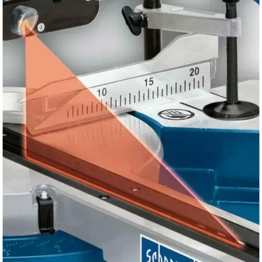 HM254 Doppelgehrungssäge - 2000W | 255mm | Laser, LED und Drehtisch | 2 Blätter