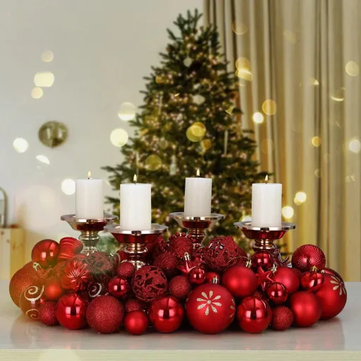 Weihnachtskugeln - Christbaumschmuck - Rot 100 Stück.