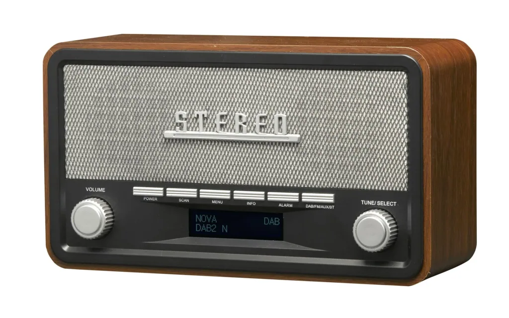 DAB+ Radio mit Weckfunktion im formschönen Holzgehäuse
