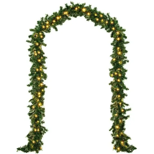 Girlande Weihnachtskranz 5M MIT Lichtern für drinnen/außen