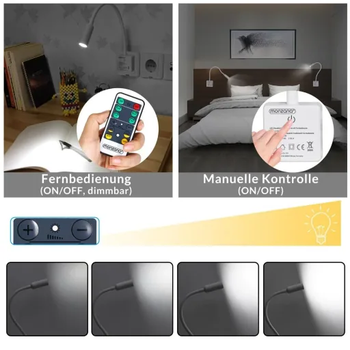 LED-Wandleuchte Svetloba Weiß mit Fernbedienung