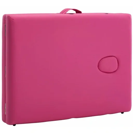 Massagetisch faltbar 2 Zonen Holz rosa