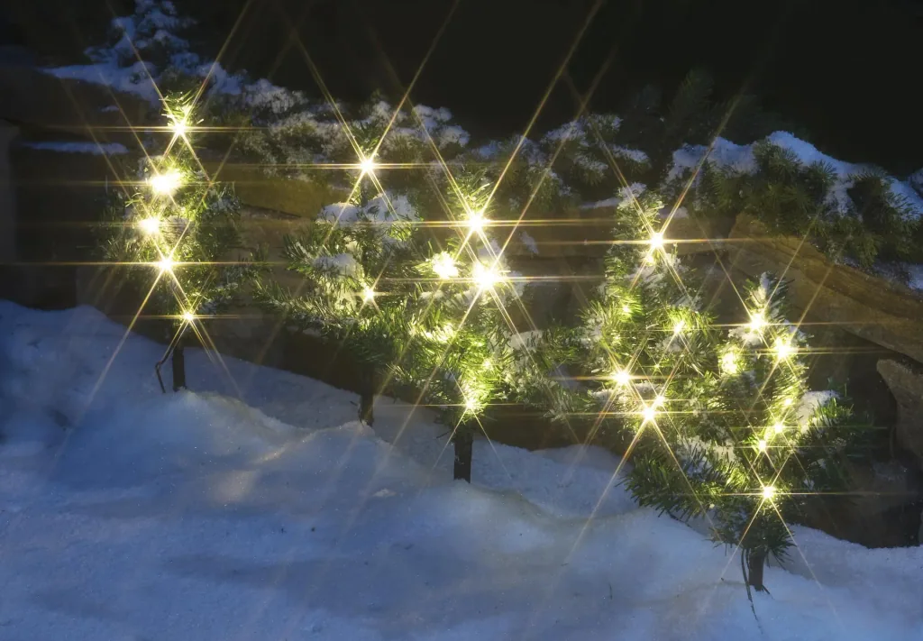 Tannenbaum Leuchtstäbe - 5er Set für den Innen- und Außenbereich
