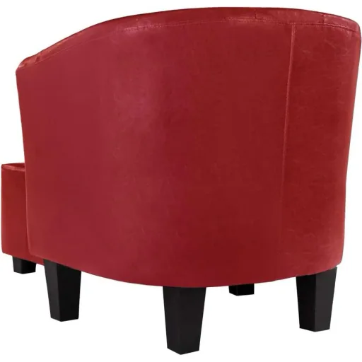 Schalensitz mit Fußhocker Kunstleder rot
