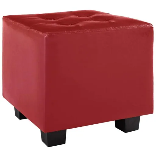 Schalensitz mit Fußhocker Kunstleder rot